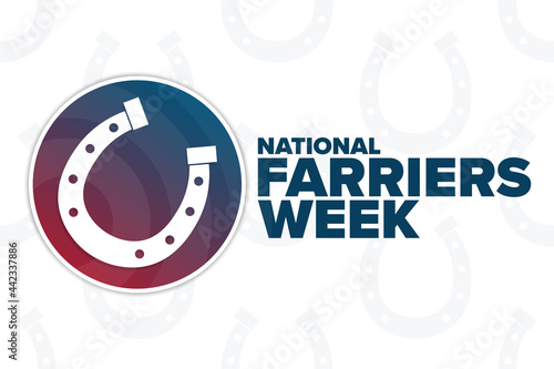 National Farriers Week. Holiday concept. Template for background, banner, card, poster with text inscription. Vector EPS10 illustration.