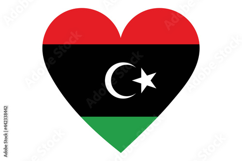 Free Download Libya flag of heart shape isolated on white background - GFXLoad