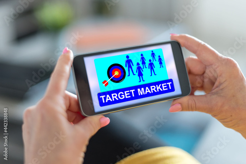 Target market concept on a smartphone