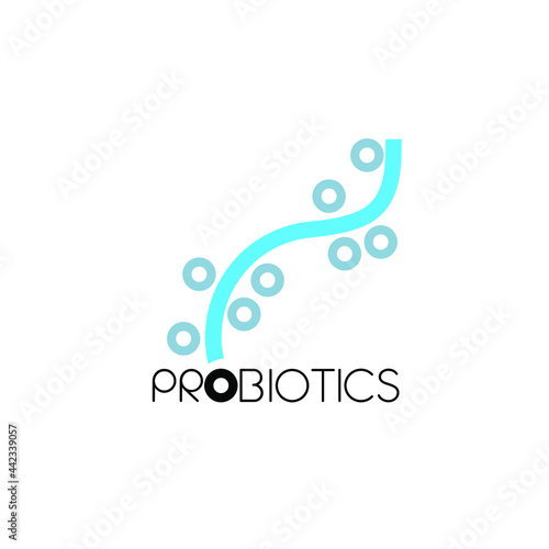 Probiotics logo. Bacteria logo. Concept of healthy nutrition ingredient for therapeutic purposes. Simple flat style trend modern logotype graphic design isolated