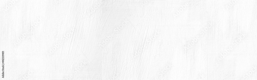 Panorama of Vintage white painted cement wall with rough surface texture and background seamless - obrazy, fototapety, plakaty 