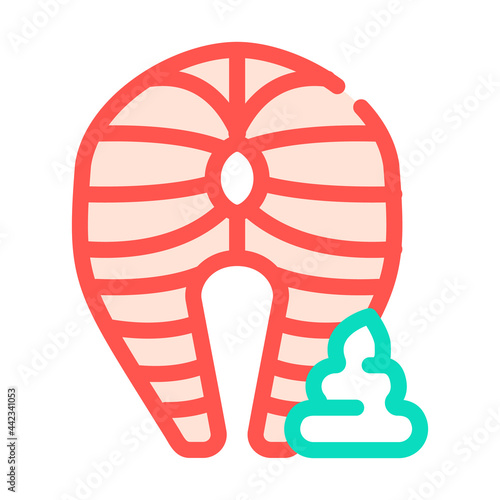 fish meal with wasabi color icon vector. fish meal with wasabi sign. isolated symbol illustration