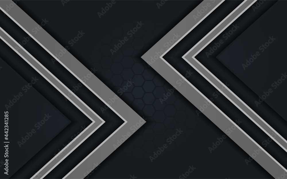 Abstract dark background with line grey. Long Horizontal Background Design. Usable for Background, Wallpaper, Banner, Poster, Brochure, Card, Web, Presentation