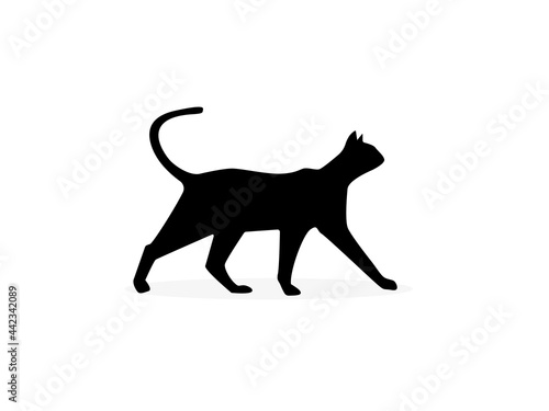 Cat silhouette icon. Linear style sign for mobile concept and web design.Logo illustration. 