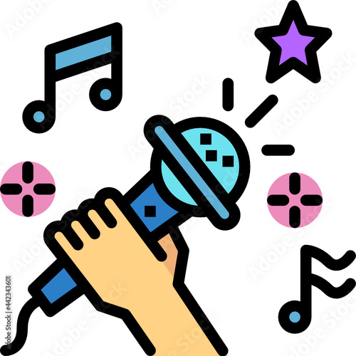 karaoke color outline icon