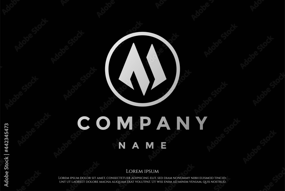 Simple Minimalist Initial Letter M AM MA MM Monogram Mountain Logo Design Vector Simple Minimalist Initial Letter M AM MA MM Monogram Mountain Logo Design Vector
