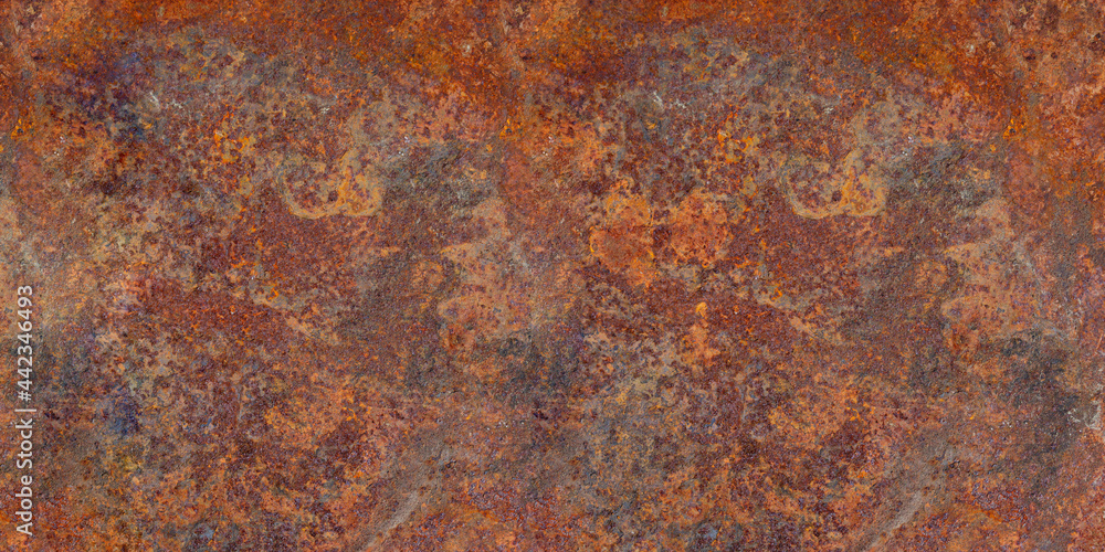 Panoramic grunge rusted metal texture, rust and oxidized metal background. Old metal iron panel. Panoramic grunge rusted metal texture, rust and oxidized metal background. Old metal iron panel.