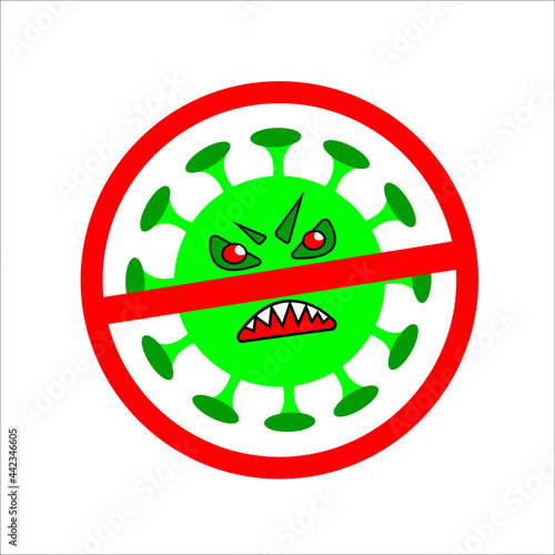 Coronavirus free zone. Disease free zone sign, symbol. Stop covid-19 icon. Vector illustration isolated on white background for banners, stickers.