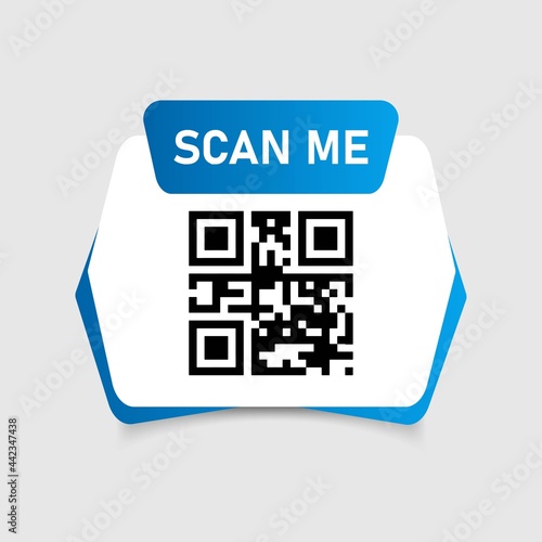 Qr code icon. Scanning Identification System. Scan Me. Name scan. Vector illustration.