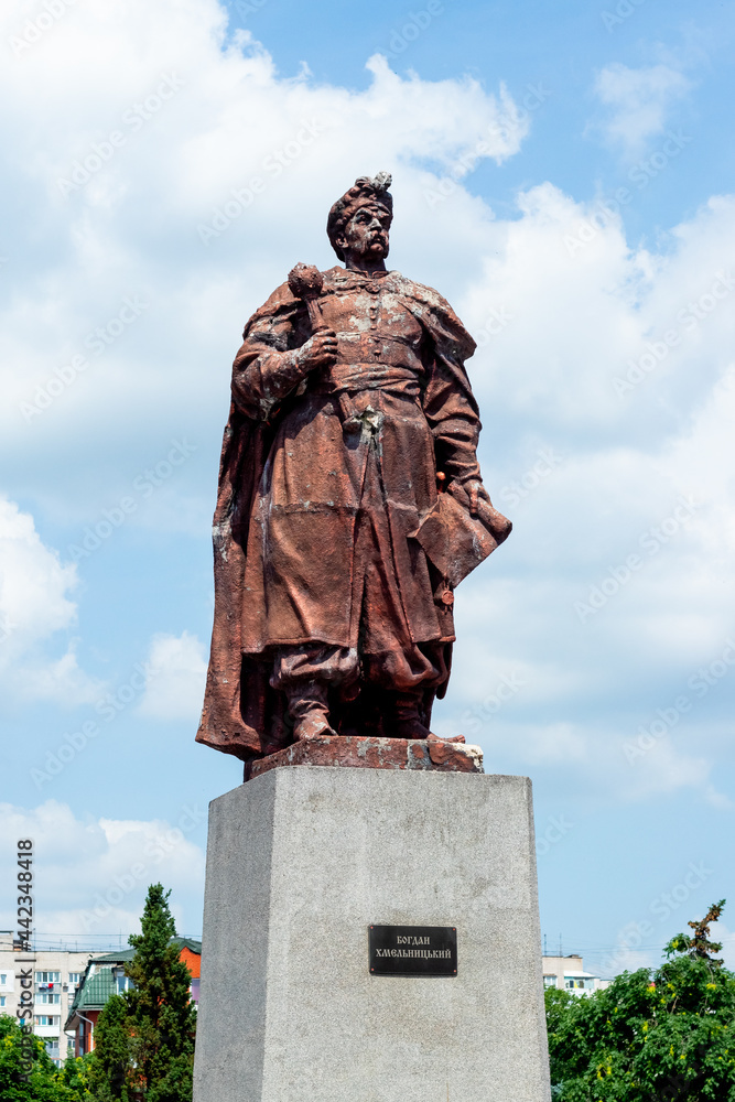 Monument to Bohdan Khmelnytsky in the city of Khmelnytsky on the square near the train station