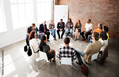 Fotografia, Obraz People in a discussion seated in a circle