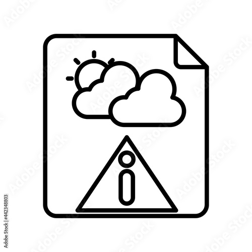 Weather Alert Vector Line Icon Design