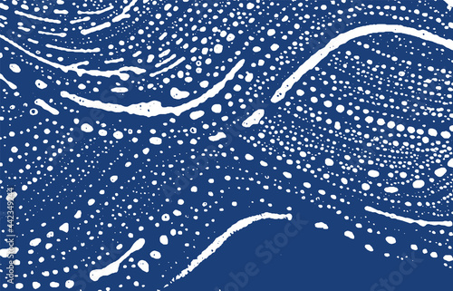 Grunge texture. Distress indigo rough trace. Exquisite background. Noise dirty grunge texture. Ecstatic artistic surface. Vector illustration.