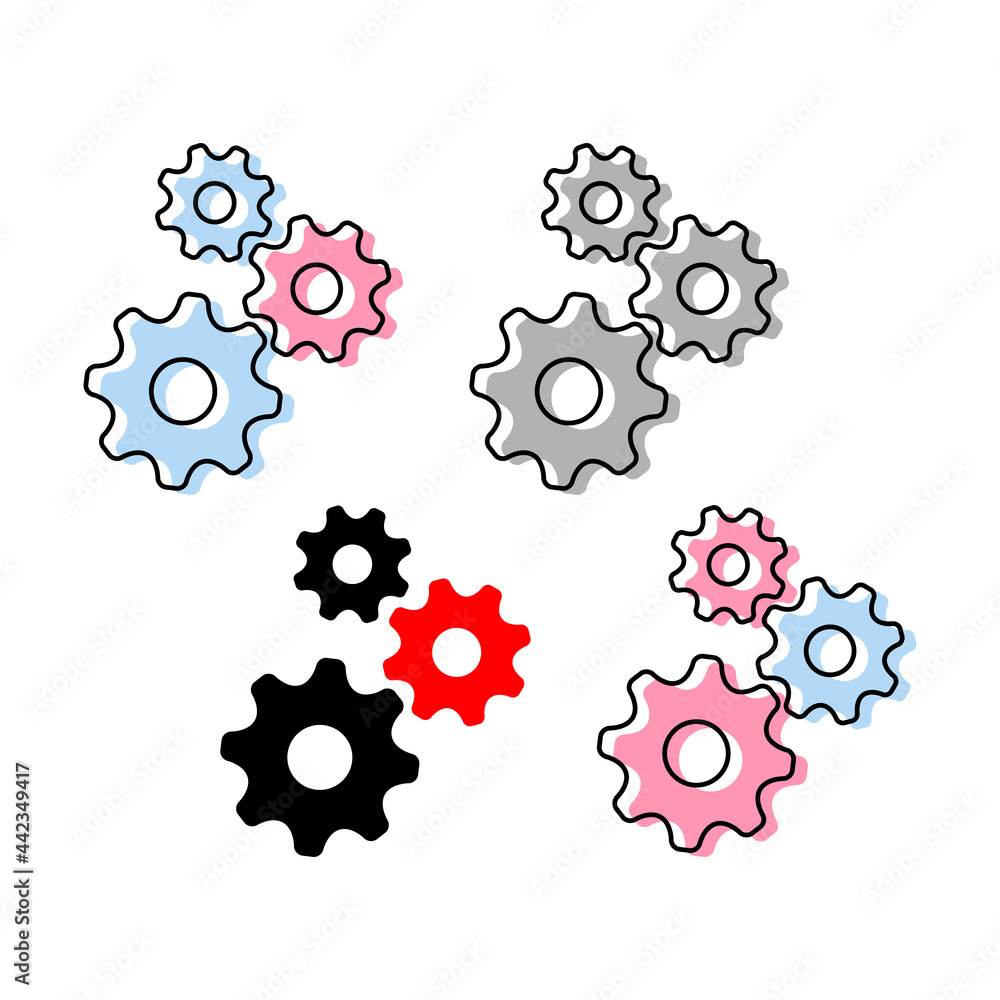 Gear vector icon on white background Gear vector icon on white background