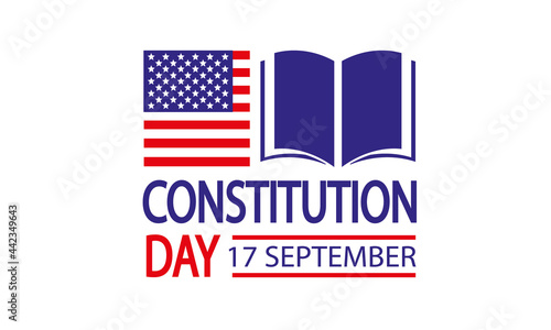 American constitution day badge, vector art illustration.