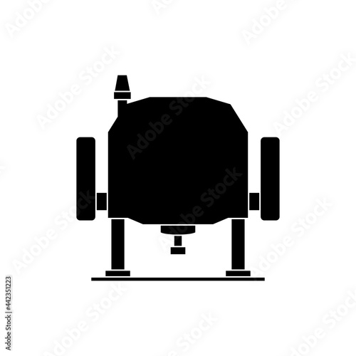 Electric wood plunge router. Power tool. Vector drawing on white background.