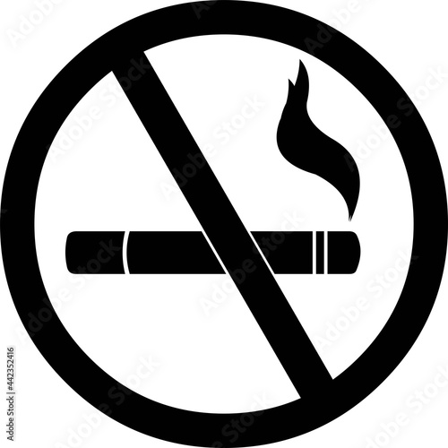 Vector illustration of silhouette of no smoking icon