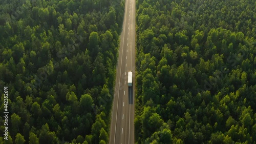 Road transport truck industry forest nature highway car delivery