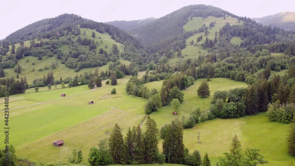 Almwiesen im Voralpenland, Drohnenaufnahme Almwiesen im Voralpenland, Drohnenaufnahme