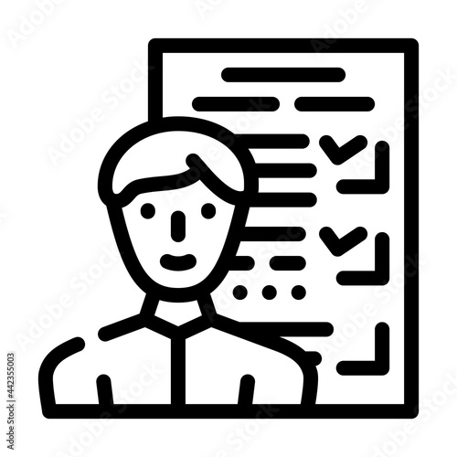 customer questionnaire kyc line icon vector. customer questionnaire kyc sign. isolated contour symbol black illustration