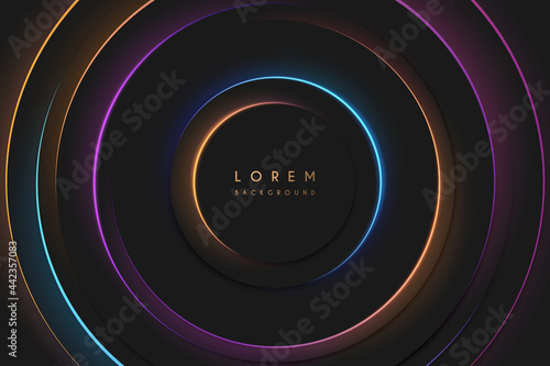Abstract circle shapes background with glow effect