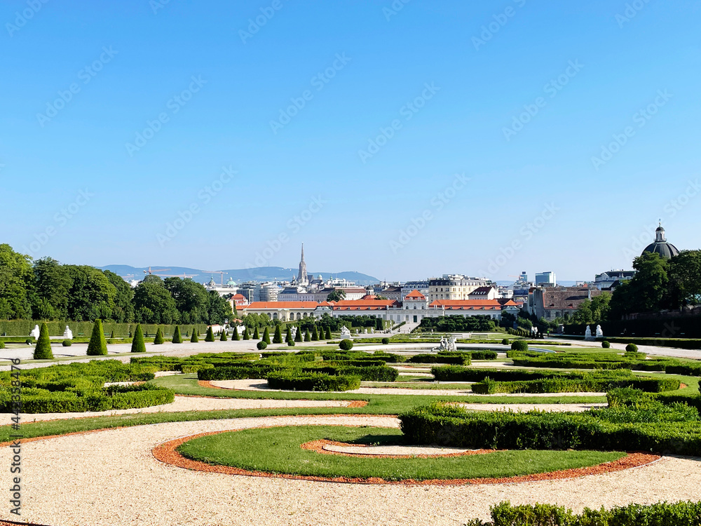 Belvedere palace gardens in Vienna