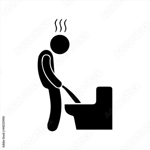 Frequent urination icon, vector and glyph