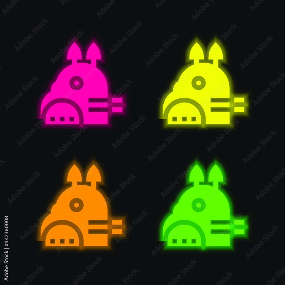  four color glowing neon vector icon