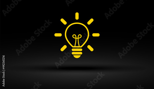 icona, lampadina, luce, idea