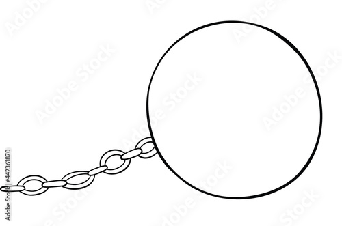 Cartoon vector illustration of weight and chain