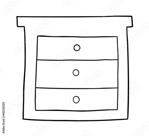 Cartoon vector illustration of chest of drawers