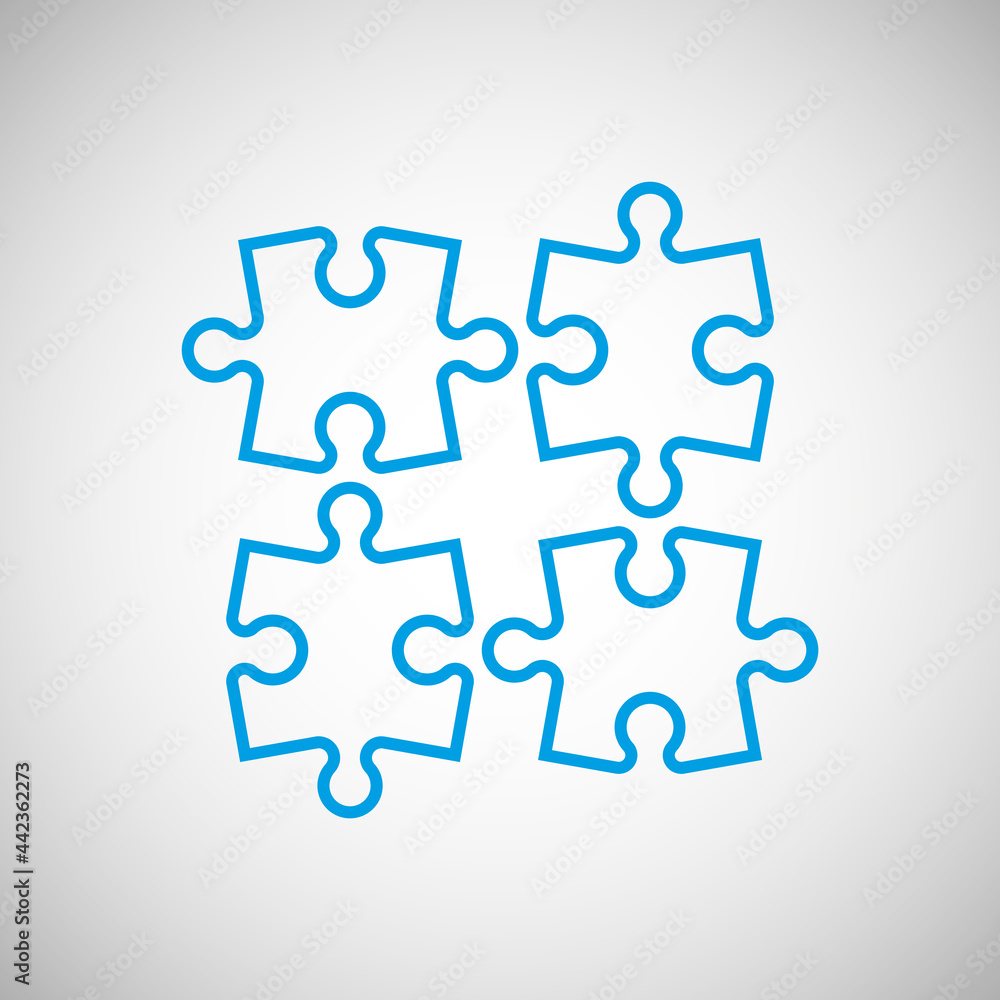 Simple puzzle four piece business presentation. Circle puzzle outline infograph. 4 Step contour process diagram. Section line compare puzzle banner. Simple puzzle four piece business presentation. Circle puzzle outline infograph. 4 Step contour process diagram. Section line compare puzzle banner.