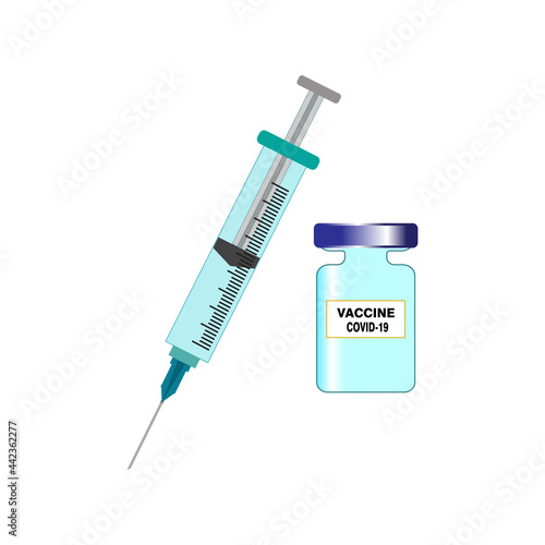 vector illustration of covid 19 vaccine, great for label emblem banner sticker