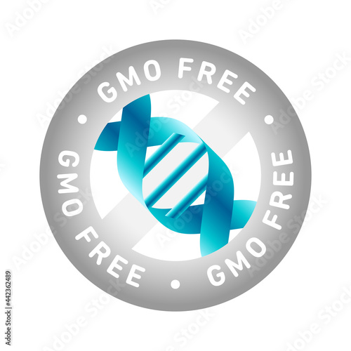 GMO free vector icon badge design, NON GMO, bio, organic, natural