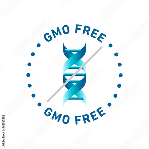 GMO free vector icon badge design, NON GMO, bio, organic, natural