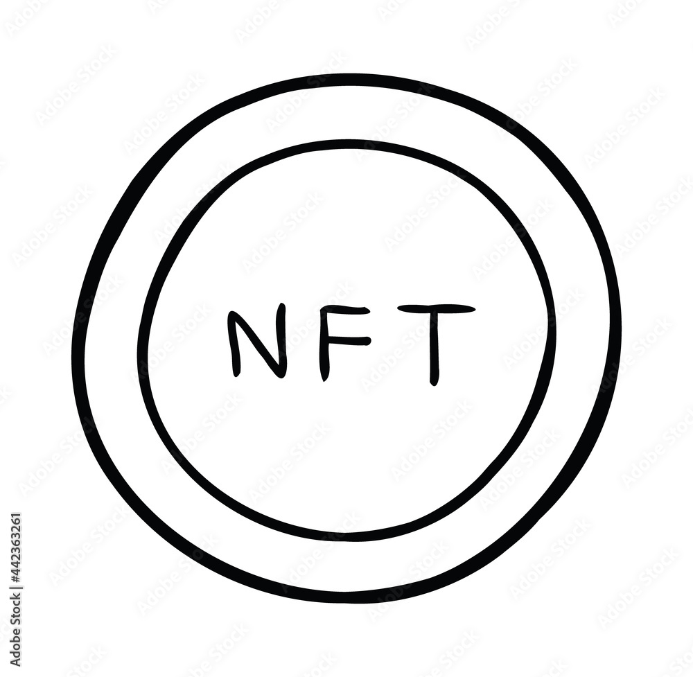 Cartoon vector illustration of NFT coin Cartoon vector illustration of NFT coin