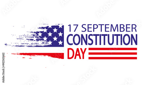 Typography September 17 United States Constitution Day, vector art illustration.