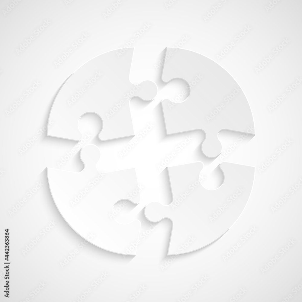 Simple Puzzle four piece round business presentation. Circle outline infograph. 4 Step puzzle contour process diagram. Section line compare puzzle banner. Simple Puzzle four piece round business presentation. Circle outline infograph. 4 Step puzzle contour process diagram. Section line compare puzzle banner.
