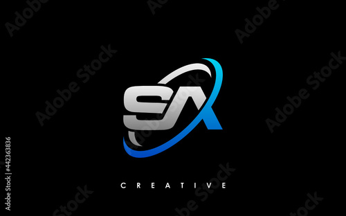 Canvas Print SA Letter Initial Logo Design Template Vector Illustration
