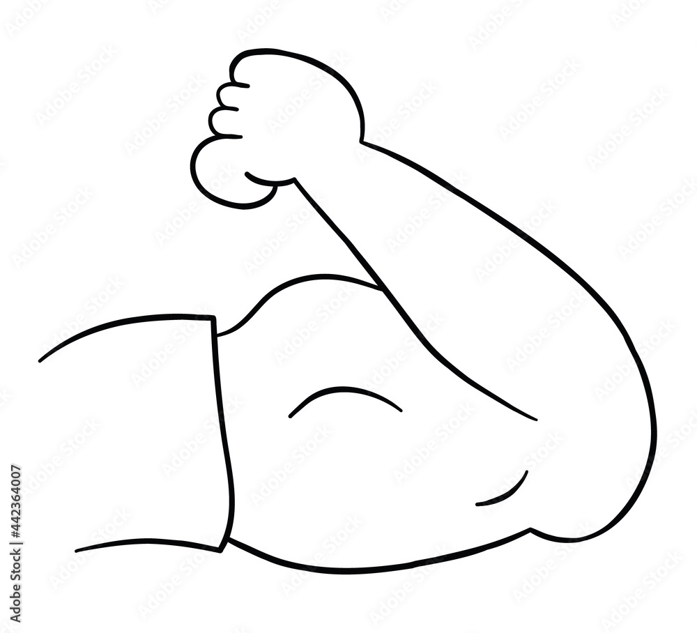Cartoon vector illustration of strong, muscular arm, biceps Cartoon vector illustration of strong, muscular arm, biceps