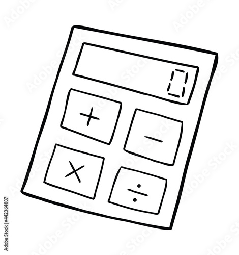 Cartoon vector illustration of calculator