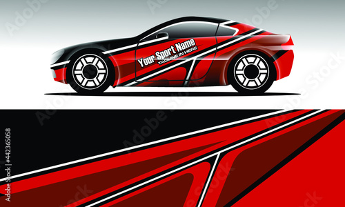 Car stickers or car wraps in a natural natural concept with the concept of abstract lines, can be installed on all types of vehicles