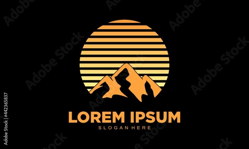 Elegant mountain logo design