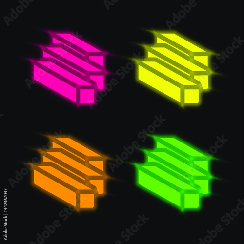 Beam four color glowing neon vector icon