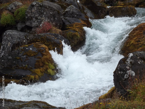 roaring Waters of the dynjandi waterfall in island