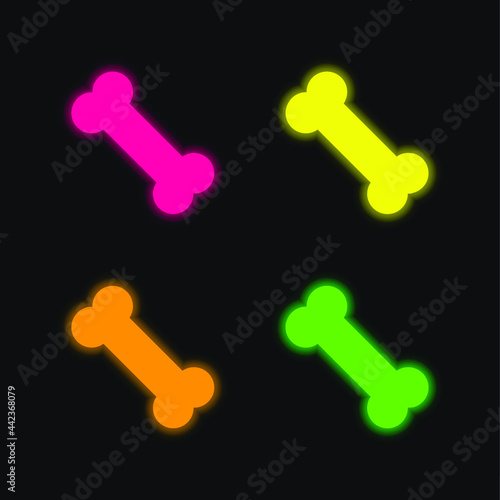 Bone four color glowing neon vector icon © LIGHTFIELD STUDIOS