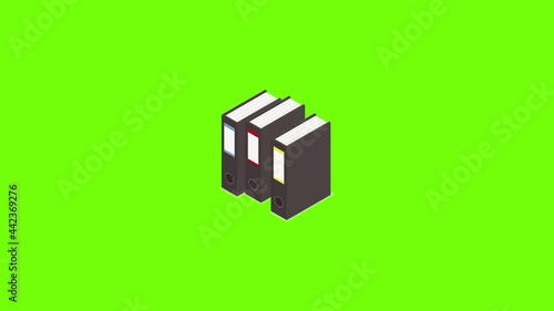 Black office folder icon animation