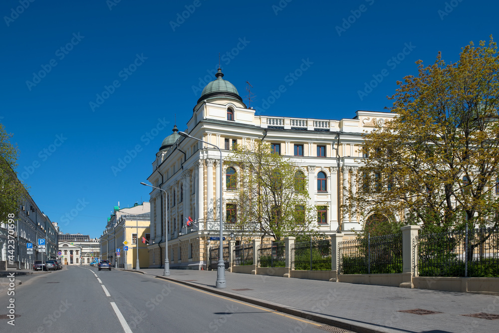Moscow,  View of Lenivka street on a spring day