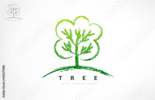 Tree logo vector. Plant Logo design vector nature illustration.