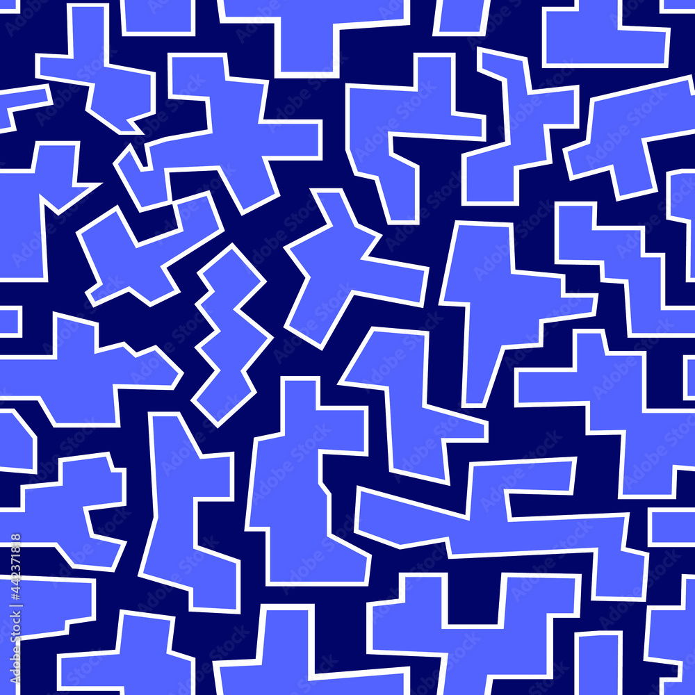abstract pattern from the figures of irregular-shaped in blue tones for printing to fabric, clothing, packing, covers for notebooks, bed belonging and for the decoration of apartments abstract pattern from the figures of irregular-shaped in blue tones for printing to fabric, clothing, packing, covers for notebooks, bed belonging and for the decoration of apartments
